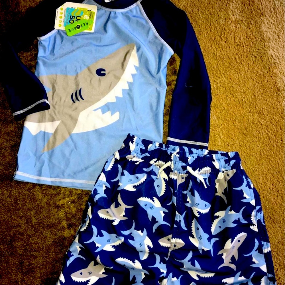New Boys Flap Happy Bathing Suit Set-Size 6 (Top/Bottom)